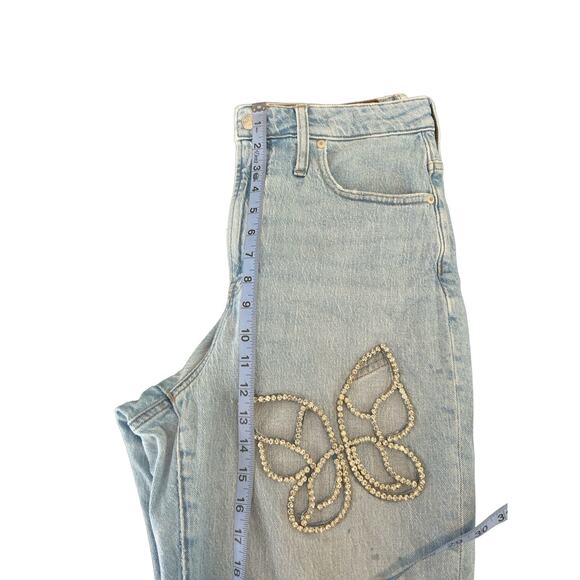 Madewell Fiore Wash Bedazzled Artsy The Curvy Perfect Vintage Jean Size 30‎ - Picture 14 of 16